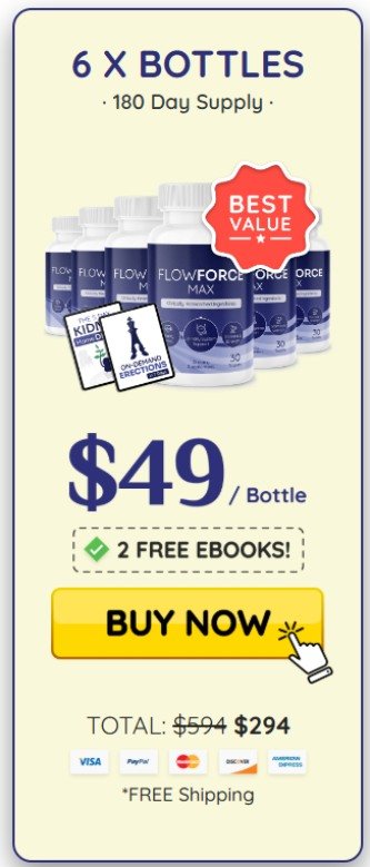 FlowForce Max price – 6 bottle pack